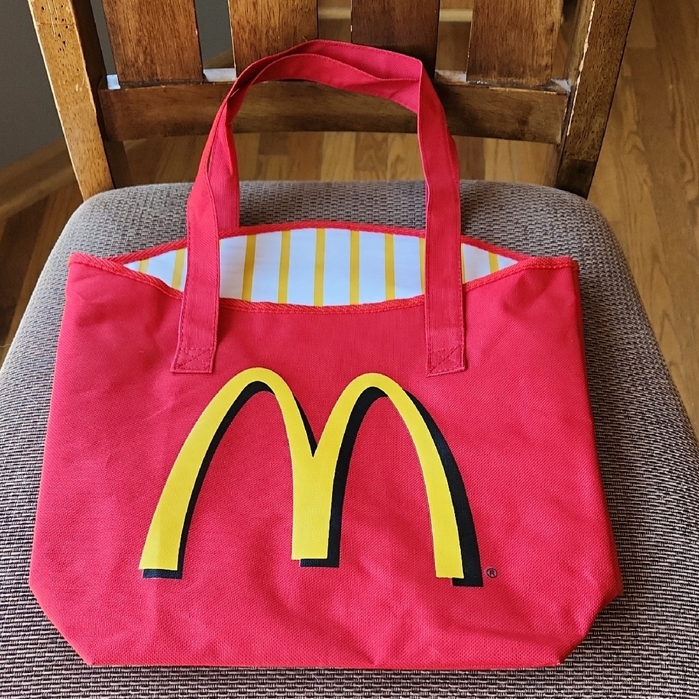 Red Tote Bag with Iconic Logo